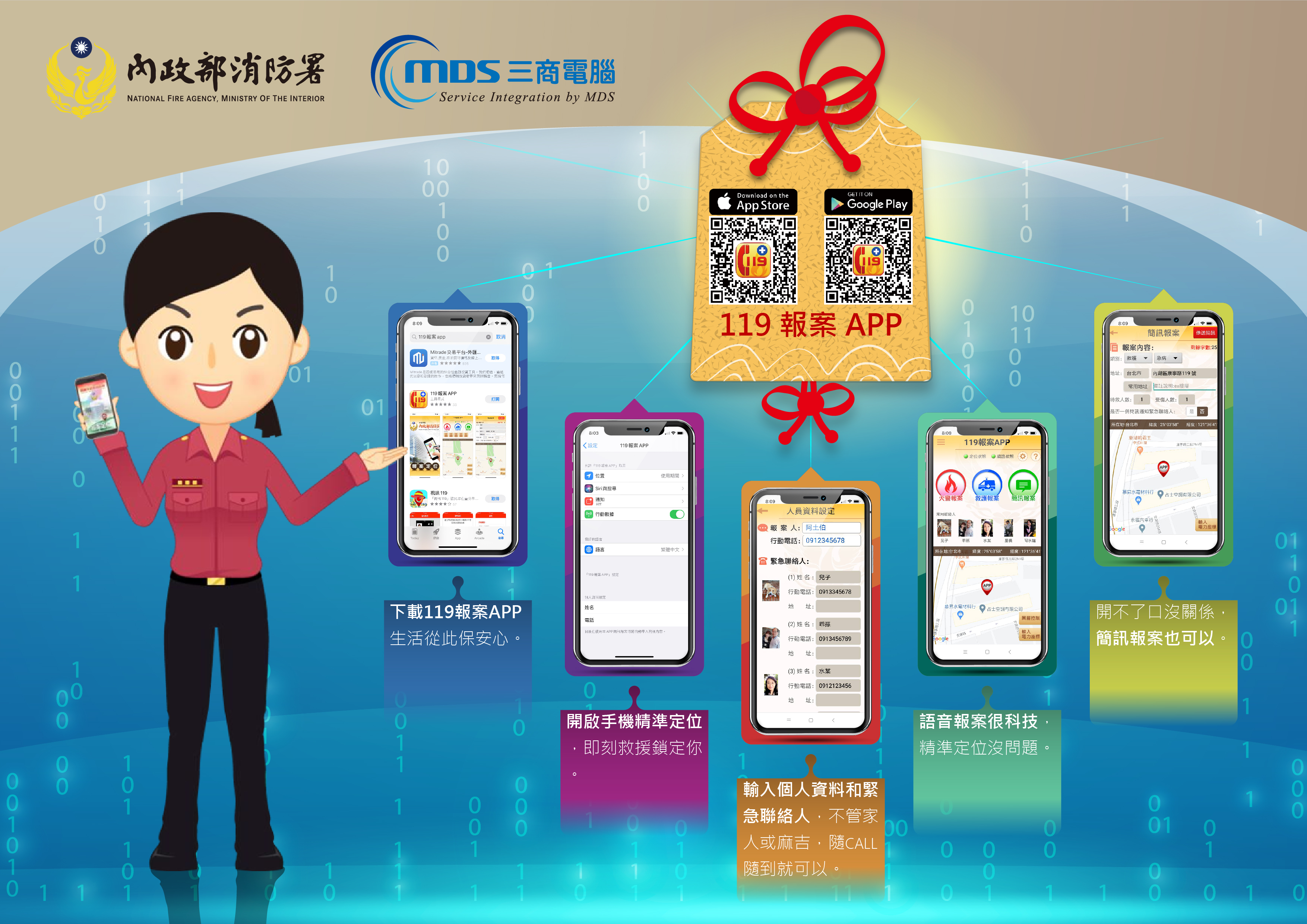 內政部消防署 119報案app 宣導單乙紙 請惠予協助於網站刊登及張貼公告推廣宣傳使用 中原大學會計學系
