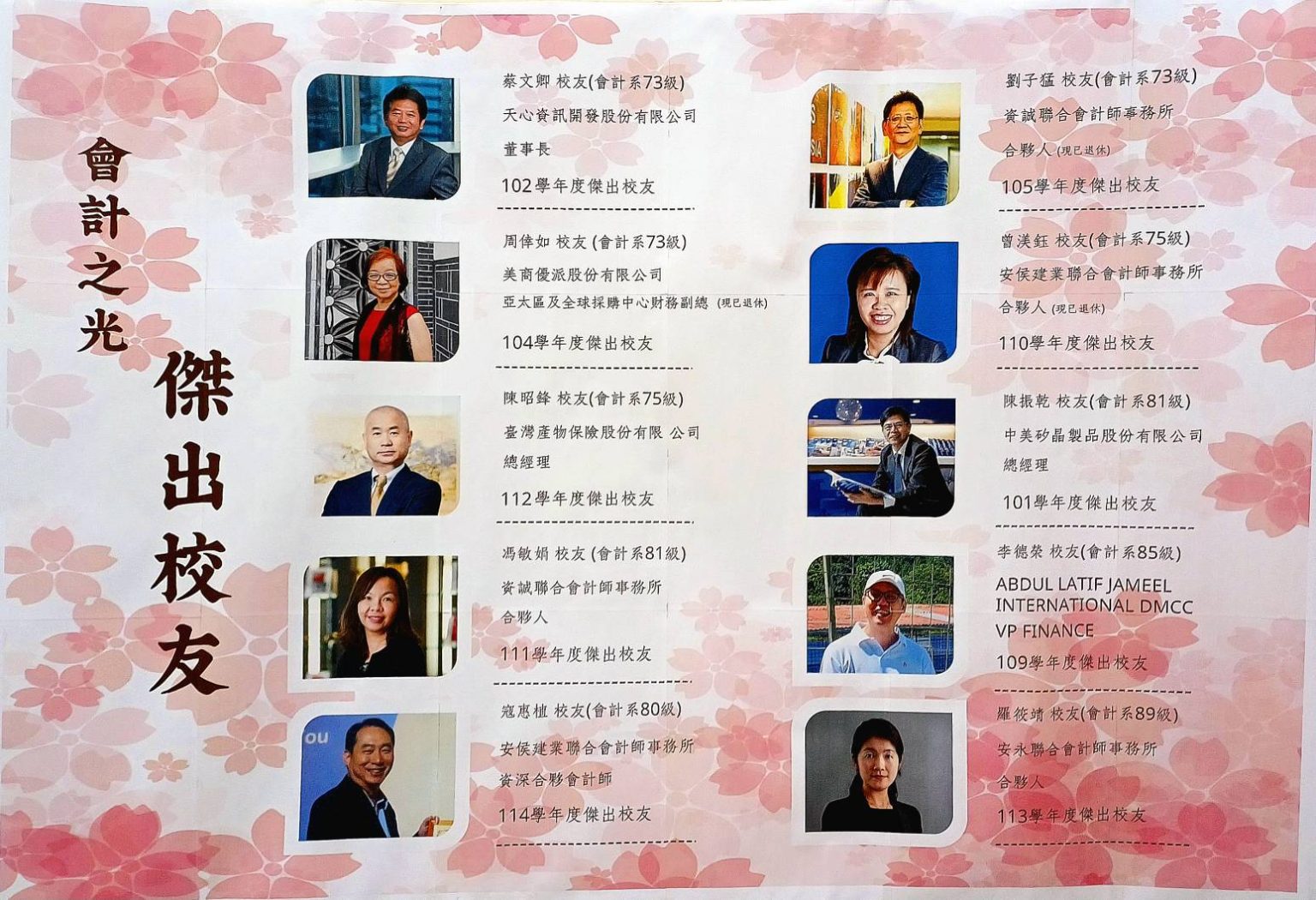 傑出校友及系友 – 中原大學會計學系